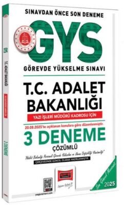 2025 GYS T.C. Adalet Bakanlığı Yazı İşleri Müdürü Kadrosu İçin 3 Deneme - 1