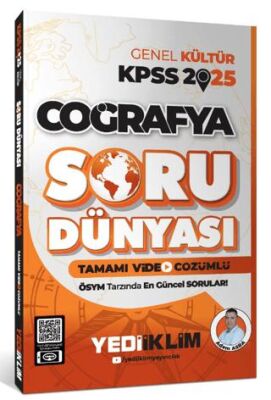 Yediiklim Yayınları 2025 KPSS Genel Kültür Coğrafya Tamamı Video Çözümlü Soru Dünyası - 1