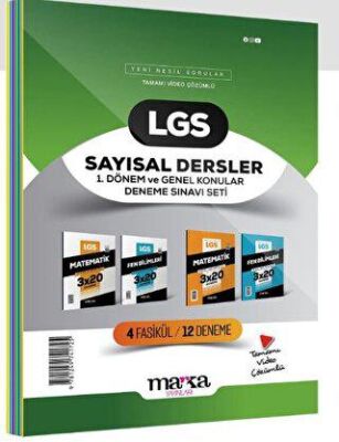 Marka Yayınları 2025 LGS Sayısal Dersler 1. Dönem ve Genel Konular Deneme Sınavı Seti 4 Fasikül 12 Deneme - 1