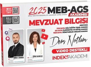 İndeks Akademi Yayıncılık 2025 MEB AGS Akademisi Mevzuat Bilgisi Video Ders Notları - 1