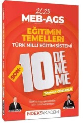 2025 MEB-AGS Eğitimin Temelleri ve Türk Milli Eğitim Sistemi SON 10 Deneme Çözümlü - İndeks Akademi Yayıncılık
