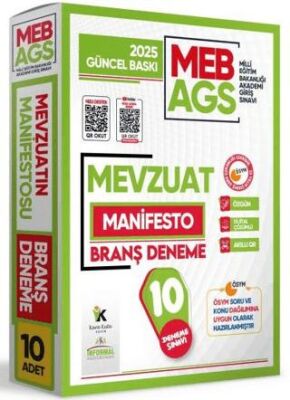 Karakutu Yayın 2025 MEB AGS Mevzuat Manifesto Branş Deneme Paketi 10lu Özgün Dijital Çözümlü - 1
