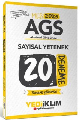 Yediiklim Yayınları 2025 MEB AGS Sayısal Yetenek Tamamı Çözümlü 20 Deneme - 1