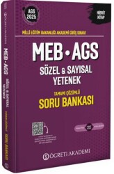 Öğreti Akademi 2025 MEB-AGS Soru Bankası Tamamı Çözümlü Sözel-Sayısal Yetenek - Öğreti Akademi
