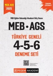2025 MEB AGS Tamamı Çözümlü Türkiye Geneli 4-5-6 3`lü Deneme Seti - Pegem Akademi Yayıncılık