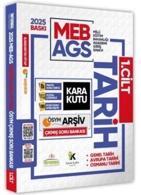 Karakutu Yayın 2025 MEB-AGS Tarih Kara Kutusu 1. Cilt ÖSYM Çıkmış Soru Havuzu Bankası Konu Özetli Video-PDF Çözümlü - 1