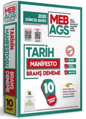 Karakutu Yayın 2025 MEB AGS Tarih Manifesto Branş Deneme Paketi 10lu Özgün Dijital Çözümlü - 1