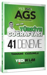 Yediiklim Yayınları 2025 MEB AGS Türkiye Coğrafyası Tamamı Çözümlü 41 Deneme - Yediiklim Yayınları