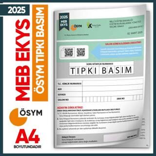 2025 MEB-EKYSMEB-AGS UyumluÖSYM Çıkmış Soru Tıpkı Basım Deneme Sınavı Türkiye Geneli Soru Fasikülü - 1