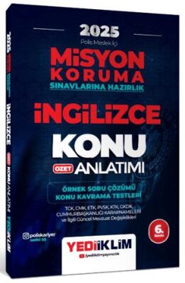 Yediiklim Yayınları 2025 PAEM Misyon Koruma Sınavlarına Hazırlık İngilizce Özet Konu Anlatımı Örnek Soru Çözümü - Konu Kavrama Testleri - 1