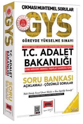 2025 T.C. Adalet Bakanlığı Şube Müdürü Merkez Teşkilat Kadrosu İçin Soru Bankası - 1