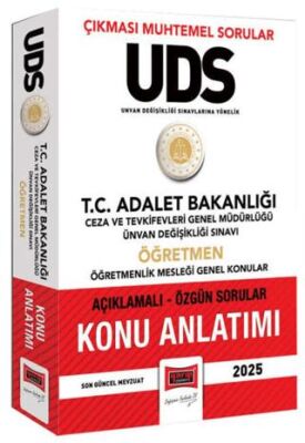 2025 T.C Adalet Bakanlığı UDS Ceza ve Tevkifevleri Genel Müdürlüğü Ünvan Değişikliği Sınavı Öğretmen Konu Anlatımı - 1