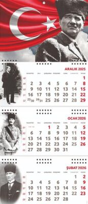 2026 Atatürk Gemici Duvar Takvimi - Ayyıldız - 1