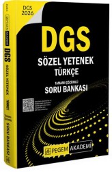 2026 DGS Sözel Yetenek Türkçe Tamamı Çözümlü Soru Bankası - Pegem Akademi Yayıncılık