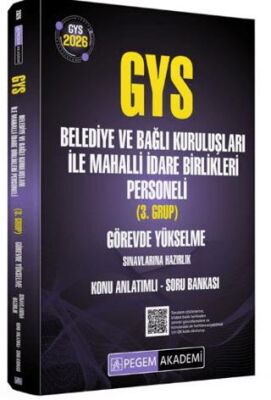 2026 GYS Belediye ve Bağlı Kuruluşları ile Mahalli İdare Birlikleri Personeli 3.Grup Görevde Yükse - 1