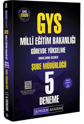 2026 GYS MEB Görevde Yükselme Sınavlarına Hazırlık Tamamı Çözümlü 5 Deneme Şube Müdürlüğü - 1