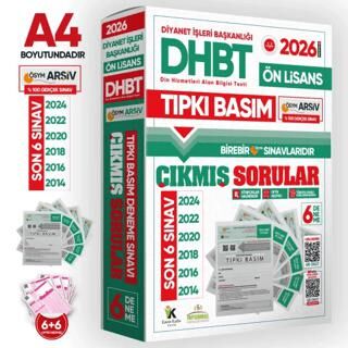 2026 KPSS-DHBT Ön Lisans ÖSYM Çıkmış Soru Tıpkı Basım 6lı Kitapçık Türkiye Geneli Deneme Paketi - 1