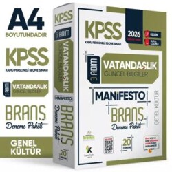 2026 KPSS Genel Kültür 3 Adım Vatandaşlık Manifesto Dijital Çözümlü 20`li Branş Denemesi - İnformal Yayınları