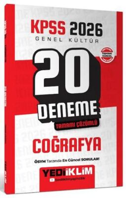 2026 KPSS Genel Kültür Coğrafya Tamamı Çözümlü 20 Deneme - 1