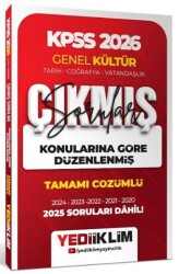 2026 KPSS Genel Kültür Konularına Göre Düzenlenmiş Tamamı Çözümlü Çıkmış Sorular - Yediiklim Yayınları
