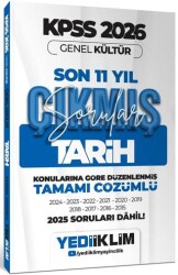 2026 KPSS Genel Kültür Tarih Konularına Göre Tamamı Çözümlü Son 11 Yıl Çıkmış Sorular - Yediiklim Yayınları