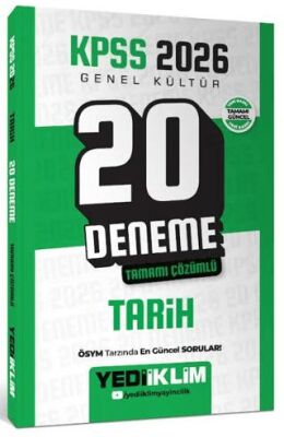 2026 KPSS Genel Kültür Tarih Tamamı Çözümlü 20 Deneme - 1