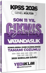 2026 KPSS Genel Kültür Vatandaşlık Konularına Göre Tamamı Çözümlü Son 11 Yıl Çıkmış Sorular - Yediiklim Yayınları