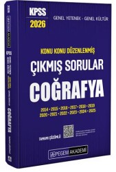 2026 KPSS Genel Yetenek Genel Kültür Konu Konu Düzenlenmiş Tamamı Çözümlü Çıkmış Sorular Coğrafya - Pegem Akademi Yayıncılık
