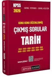 2026 KPSS Genel Yetenek Genel Kültür Konu Konu Düzenlenmiş Tamamı Çözümlü Çıkmış Sorular Tarih - Pegem Akademi Yayıncılık