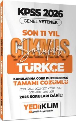 2026 KPSS Genel Yetenek Türkçe Konularına Göre Tamamı Çözümlü Son 11 Yıl Çıkmış Sorular - 1