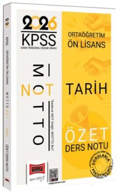 2026 KPSS Ortaöğretim Ön Lisans Motto Serisi Tarih Özet Ders Notu - 1