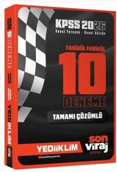2026 KPSS Son Viraj Serisi GY - GK Tamamı Çözümlü 10 Fasikül Deneme - Yediiklim Yayınları