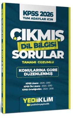 2026 KPSS Tüm Adaylar İçin Dil Bilgisi Tamamı Çözümlü Çıkmış Sorular Konularına Göre Düzenlenmiş - 1