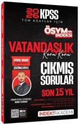 2026 KPSS Vatandaşlık ÖSYM İndeksi Çıkmış Sorular Son 15 Yıl Konu Konu Çözümlü - İndeks Akademi Yayıncılık