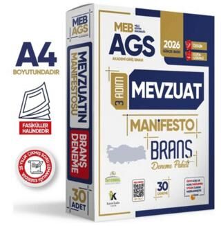 2026 MEB AGS 3 Adım Mevzuat Manifesto Branş Deneme Paketi 30lu Fasikül Seti Özgün Dijital Çözümlü - 1