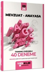 2026 MEB-AGS Ahenk Mevzuat-Anayasa Tamamı Çözümlü 40 Deneme - Yediiklim Yayınları