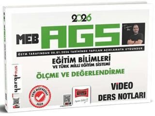 2026 MEB-AGS Eğitim Bilimleri ve Türk Milli Eğitim Sistemi Ölçme ve Değerlendirme Video Ders Notları - 1