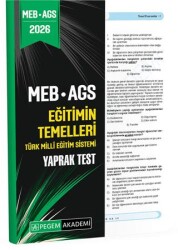 2026 MEB AGS Eğitimin Temelleri Türk Milli Eğitim Sistemi Yaprak Test - Pegem Akademi Yayıncılık