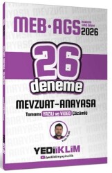 2026 MEB-AGS Mevzuat Anayasa Tamamı Yazılı ve Video Çözümlü 26 Deneme - Yediiklim Yayınları