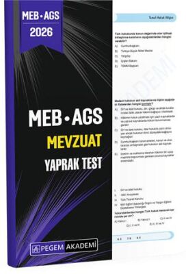 2026 MEB AGS Mevzuat Yaprak Test - 1