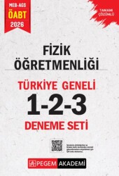 2026 MEB AGS ÖABT Fizik Öğretmenliği Tamamı Çözümlü Türkiye Geneli 1-2-3 3`lü Deneme Seti - Pegem Akademi Yayıncılık