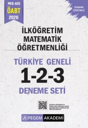 2026 MEB AGS ÖABT İlköğretim Matematik Öğretmenliği Tamamı Çözümlü Türkiye Geneli 1-2-3 3`lü Deneme - Pegem Akademi Yayıncılık