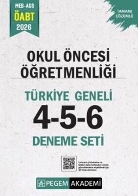 2026 MEB AGS ÖABT Okul Öncesi Öğretmenliği Tamamı Çözümlü Türkiye Geneli 4-5-6 3`lü Deneme Seti - 1