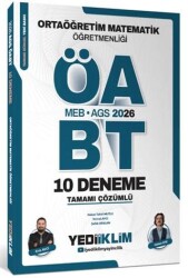 2026 MEB AGS ÖABT Ortaöğretim Matematik Öğretmenliği Tamamı Çözümlü 10 Deneme - Yediiklim Yayınları