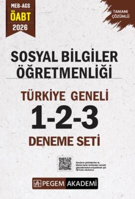 2026 MEB AGS ÖABT Sosyal Bilgiler Öğretmenliği Tamamı Çözümlü Türkiye Geneli 1-2-3 3`lü Deneme Seti - 1