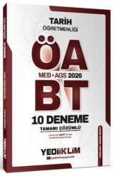2026 MEB AGS ÖABT Tarih Öğretmenliği Tamamı Çözümlü 10 Deneme Sınavı - Yediiklim Yayınları