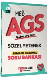 2026 MEB AGS Sözel Yetenek Tamamı Çözümlü Soru Bankası - Yediiklim Yayınları