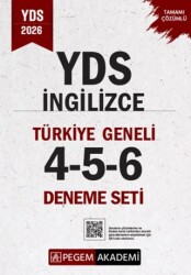 2026 YDS İngilizce Tamamı Çözümlü Türkiye Geneli 4-5-6 3`lü Deneme Seti - Pegem Akademi Yayıncılık