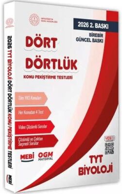 2026 YKS-TYT MEBİ-OGM Dört Dörtlük Biyoloji Pekiştirme Testleri Soru Bankası - 1