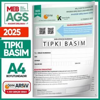 2025 MEB AGS Tıpkı Basım Çıkmış Soru ÖSYM Kitapçığı Tam Hali Video-PDF Çözümlü Türkiye Geneli - 1